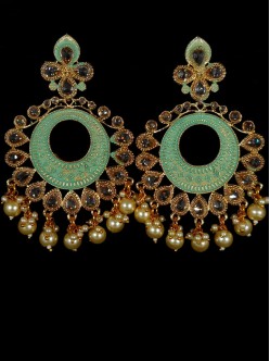 Reverse Ad Earrings With Meenakari Work